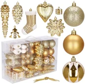 Bombki - Bombki choinkowe 72 szt. ozdoby świąteczne złoty CA0161 - miniaturka - grafika 1