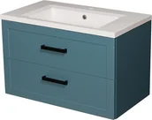 Szafki łazienkowe - Gante Niebieska szafka z umywalką 80/46 seria Meiva N MVA-N-U80/46/2 + MEWA - miniaturka - grafika 1