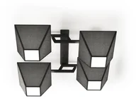 Lampy sufitowe - Light4home Żyrandol natynkowy ROOF 4xE27/40W/230V czarny - miniaturka - grafika 1