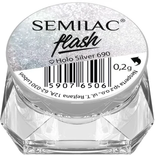 Semilac SemiFlash pyłek HOLO SILVER 690 59078753 - Ozdoby do paznokci - miniaturka - grafika 3