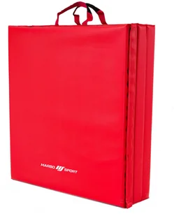Marbo Sport Materac gimnastyczny składany twardy z rzepami 180 x 60 x 5 cm czerwony - 1009118 - Maty do ćwiczeń - miniaturka - grafika 2