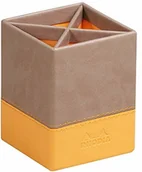 Notesy i bloczki - Rhodia 318814C pojemnik na długopisy (8 x 8 x 11 cm, sztuczna skóra, elegancki i praktyczny, idealny do biura), 1 sztuka, szary 318814C - miniaturka - grafika 1