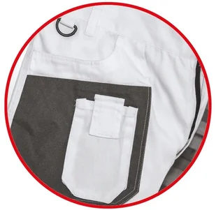 Dedra Spodnie robocze BH4SO-LD ogrodniczki Biały rozmiar LD/54) - Odzież robocza - miniaturka - grafika 3