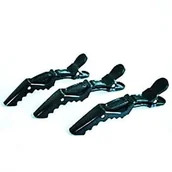 Pozostałe akcesoria fryzjerskie - Iza Klipsy fryzjerskie z ząbkami czarne 6szt. YBO/B - miniaturka - grafika 1