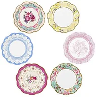 Kinder party - Talking Tables Talerz na  TS6 firmy Vintage Plate małe "Vintage" 8 cale, 6 wzorów, zestaw 12 szt., tektura, mehrfarben, 2.50 x 17 x 18.50 cm TS6-VINTAGE-PLATE - miniaturka - grafika 1