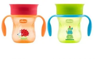 Chicco Kubek 360° do nauki samodzielnego picia 200 ml : Kolor - Pomarańczowy - Kubki dla dzieci - miniaturka - grafika 4
