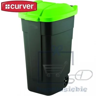 Curver POLAND Pojemnik gospodarczy z pokrywą 110L Czarno-Zielony (214125) - Kosze na śmieci - miniaturka - grafika 3