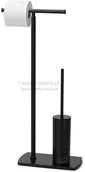 Akcesoria do wc - Gedy stojak na papier szczotka WC czarny 7332CZAR - miniaturka - grafika 1