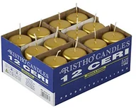 Świece - Cereria di Giorgio cereria di Giorgio risth świece, wosk, złoty, 4 x 4 x 7 cm, 12 szt. 56229_22 - miniaturka - grafika 1