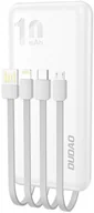 Powerbanki - Dudao K6Pro uniwersalny powerbank 10000mAh z kablem USB, USB Typ C, Lightning biały (K6Pro-white) hurtel-82236-0 - miniaturka - grafika 1