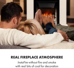 Klarstein Verbier, , 1000/2000 W, LED ogień, pilot, MDF, biały FP1-Verbier - Kominki elektryczne - miniaturka - grafika 7
