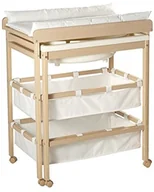 Przewijaki - Roba sukienka ombination 'Baby Pool', do stołu do przewijania kąpielowych rozsuwany z wanien, drewno naturalne wraz z matą do przewijania Biały - miniaturka - grafika 1