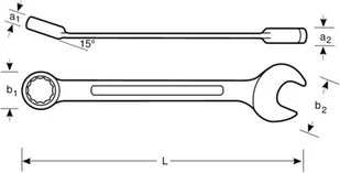 BAHCO klucz płasko-oczkowy z dwukierunkową grzechotką M10 [1RM-10] - Klucze i nasadki - miniaturka - grafika 3