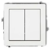 Wyłączniki światła i elektryczne - Karlik Łącznik schodowy Deco DWP-33.1 podwójny bez piktogramów biały - miniaturka - grafika 1