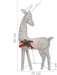 vidaXL Lumarko Ozdoba świąteczna: rodzinka reniferów, 270x7x90 cm, złota 328503 - Oświetlenie świąteczne - miniaturka - grafika 11