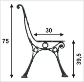 Pozostałe meble ogrodowe - unimet NOGA DO ŁAWKI OGRODOWA WYSOKA ''C'', 5 DESEK - miniaturka - grafika 1