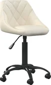 Fotele i krzesła biurowe - vidaXL Krzesło biurowe Krzesło biurowe kremowe obite aksamitem - miniaturka - grafika 1