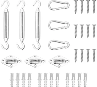 vidaXL 9-cz zestaw akcesoriów do montażu żagla ogrodowego stal 310246 - Pozostałe meble ogrodowe - miniaturka - grafika 8
