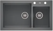 Zlewozmywaki - AXIS GROUP Zlew A-Point 140 2-komorowy moonlight grey - miniaturka - grafika 1