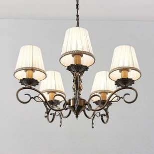 Lindby Finnick żyrandol, 5-punktowy, mosiądz - Lampy sufitowe - miniaturka - grafika 3