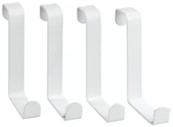 Wieszaki łazienkowe - Wenko Wieszaki na drzwi białe 4 sztuki matowe 23545100 - miniaturka - grafika 1