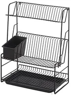 Suszarki do naczyń - Delfinware Delfin produkt stojak na talerze z 3 pięter, czarny 2300BK - miniaturka - grafika 1