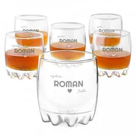 Szklanki - Murrano Szklanki grawerowane sylwana x6 z dedykacją dla niego walentynki 6xSZS-027 - miniaturka - grafika 1