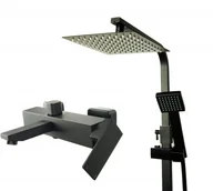 Baterie wannowe i prysznicowe - STELLMAN Wannowo-Natryskowa QATRO z Deszczownicą Czarna 1600WDC - miniaturka - grafika 1