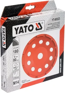 Yato DIAMENTOWA TARCZA SZLIFIERSKA 180MM M14 DO SZLIFOWANIA BETONU I JASTRYCHU PASUJE DO YT-82341 I KAŻDEJ SZLIFIERKI KATOWEJ 23 YT-60323 - Materiały ścierne - miniaturka - grafika 4