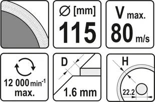 Yato TARCZA DIAMENTOWA 115MM DO CIĘCIA I SZLIFOWANIA CERAMIK ORAZ GRESUI YT-59971 ZYSKAJ RABAT 30 ZŁ YT-59971 - Tarcze do pił - miniaturka - grafika 3