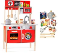 Zabawki AGD - Molto M drewniana kuchnia zabawkowa z 10 przyborami i akcesoriami, prawdziwe drzwi, płyta indukcyjna, zlewozmywak i piekarnik 21292 - miniaturka - grafika 1