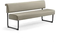 Sofy i kanapy - AJ Produkty Sofa START, 1800 mm, eko-skóra, szary, czarny - miniaturka - grafika 1