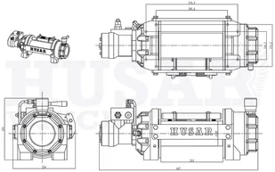 519 Husar 51973689 Wyciągarka hydrauliczna Husar z liną stalową uźwig 12000lbs 5443 kg długość liny 25,5m) 73689-uniw - Wciągarki - miniaturka - grafika 2
