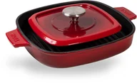 Patelnie - WOLL Patelnia grillowa Iron IND Woll z pokrywą 24 cm czerwona - miniaturka - grafika 1
