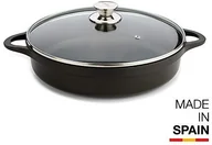 Naczynia żaroodporne - Valira 20 cm krótka kuchenek indukcyjnych rondel z pokrywką, czarny VAB413425 - miniaturka - grafika 1