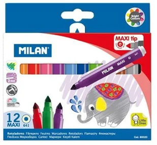 MILAN Flamastry Maxi 12 szt w kartonowym opakowaniu - Flamastry - miniaturka - grafika 2