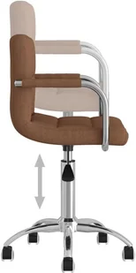 vidaXL Lumarko Obrotowe krzesło stołowe, brązowe, tapicerowane tkaniną 3087972 - Krzesła - miniaturka - grafika 6