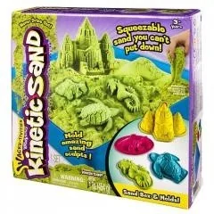 Spin Master Kinetic Sand - Zestaw pojemnik + foremki 454g zielony 909997 - Masy plastyczne - miniaturka - grafika 2