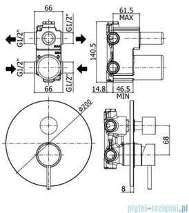 Paffoni Light Bateria podtynkowa z przełącznikiem chrom LIG018CR | - Baterie umywalkowe - miniaturka - grafika 2