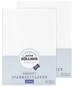 Prześcieradła dla dzieci - Zollner Julius prześcieradło z gumką na łóżko dziecięce, wymiary: 60 x 120 / 70 x 140 cm, w różnych kolorach dwupak dwupak biały - miniaturka - grafika 1