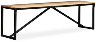 vidaXL Ławka z drewna mango, 160x35x45 cm vidaXL - Ławki do przedpokoju - miniaturka - grafika 7