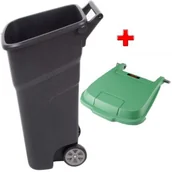 Kosze na śmieci - Vileda FHP PROFESJONALNA Atlas Kosz Na Śmieci 100l 137696 + Pokrywa Zielona 137698 Professional 000885 - miniaturka - grafika 1