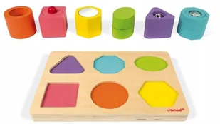 Janod KSZTAŁTY I DŹWIĘKI drewniana układanka sensoryczna J05332 - Układanki dla dzieci - miniaturka - grafika 14