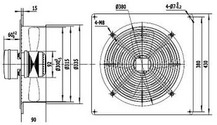 NeoAir Wentylator przemysłowy wyciągowy - YWF-4E-300B-92/35-B Wentylator wyciągowy 300mm - Wentylatory przemysłowe - miniaturka - grafika 2