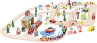 Pociągi dla dzieci - Bigjigs Toys Zestaw Drogi Miejskiej z Torem Drewnianym - miniaturka - grafika 1
