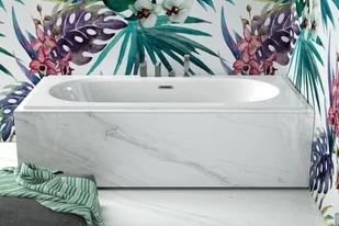 Besco Wanna 170x75 Vitae SLIM PLUS + Syfon w kolorze złotym - Wanny - miniaturka - grafika 2