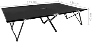 vidaXL Dwuosobowy leżak, składany, czarny, stal - Leżaki ogrodowe - miniaturka - grafika 8