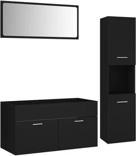 VidaXL Lumarko Zestaw mebli łazienkowych, czarny, płyta wiórowa! 3071694 VidaXL - Meble łazienkowe - miniaturka - grafika 23