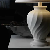 Lampy stojące - EULUNA Lampa stołowa Vortice z ceramiki, biała - miniaturka - grafika 1