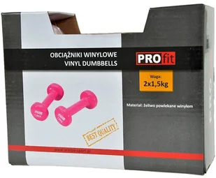 PROfit Hantle winylowe Profit różowe 2x1,5kg DK 4102 H0286-0 - Hantle i ciężarki - miniaturka - grafika 2